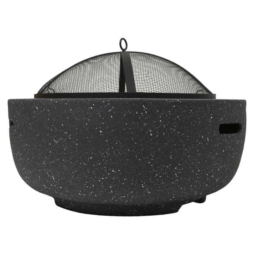 Kannettava puinen nuotio arinalla antrasiitti