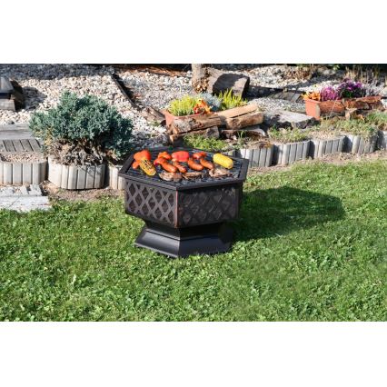 Kannettava puinen nuotio arinalla musta/patina