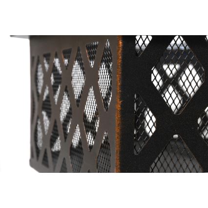 Kannettava puinen nuotio arinalla musta/patina