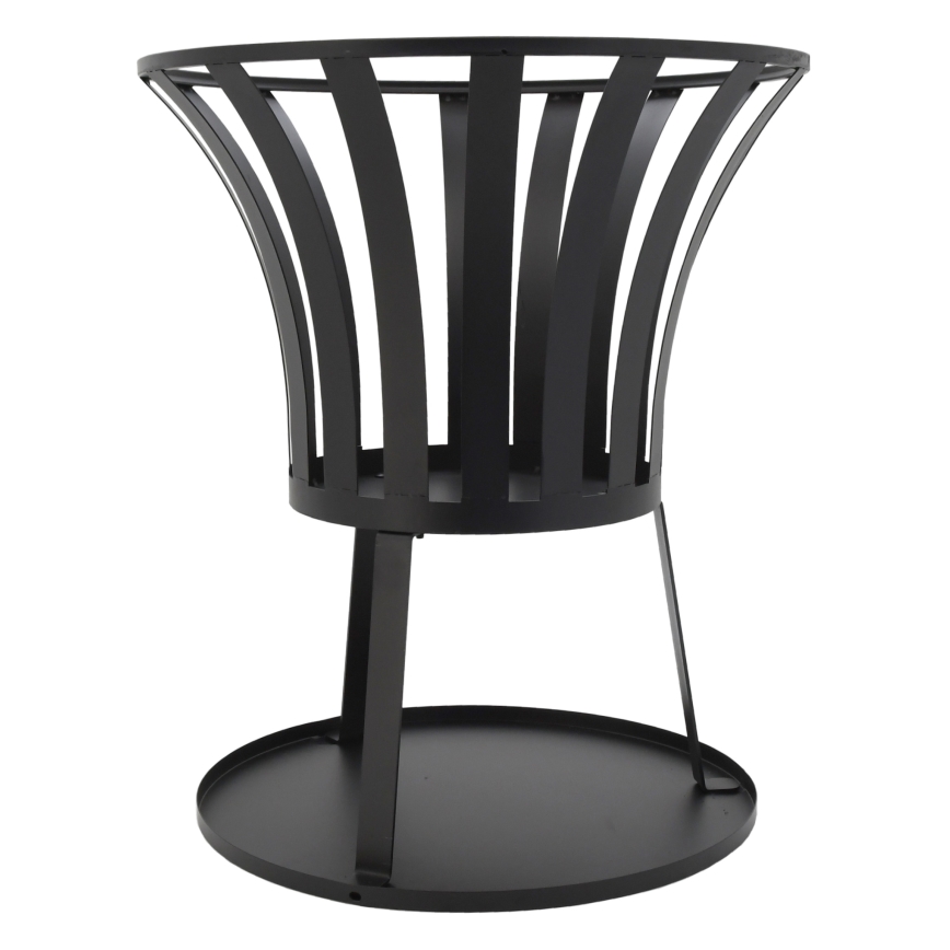 Kannettava puinen nuotio, jossa musta ritilä