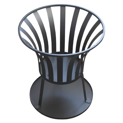 Kannettava puinen nuotio, jossa musta ritilä