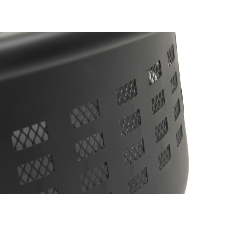 Kannettava puinen nuotio, jossa musta ritilä