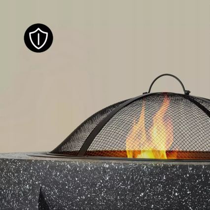 Kannettava tulisija ritilällä 74x30 cm, musta/tumma graniitti