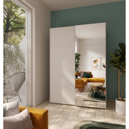 KARO-vaatekaappi peilillä 150x210 cm, valkoinen