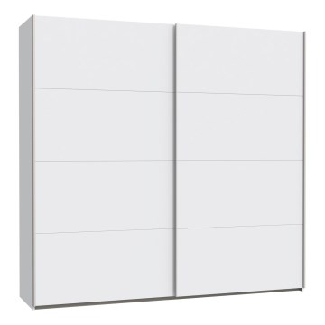 KARO-vaatekaappi peilillä, 220 x 210 cm, valkoinen
