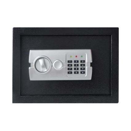 Kassakaappi 4xAA 35x25 cm musta/mattakromi