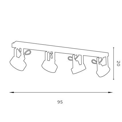 Katon kohdevalo VIVA 4xGU10/AR/15W/230V