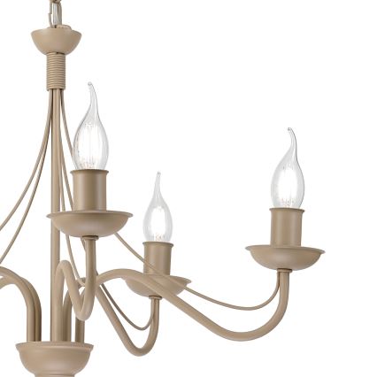 Kattokruunu ANTON ketjulla 5xE14/60W/230V, beige