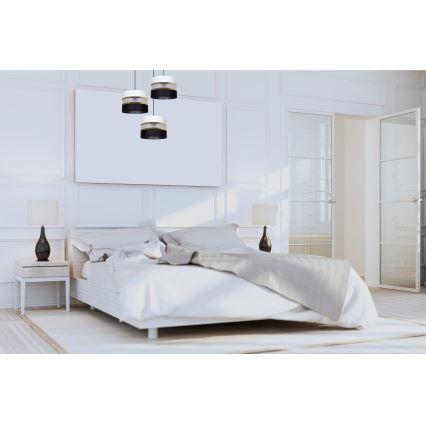 Kattokruunu CORAL 3xE27/60W/230V mustavalkoinen