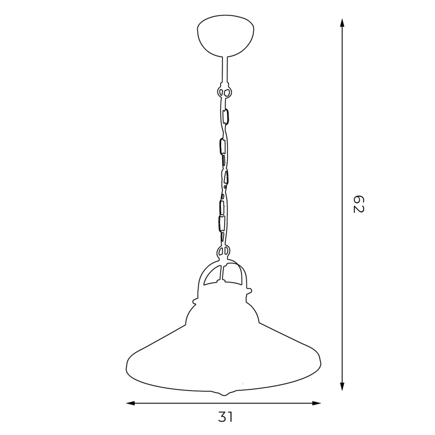 Kattokruunu IRON 1 1xE27/60W musta/antic messinki