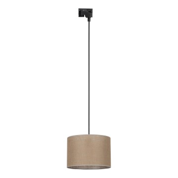 Kattokruunu johdossa 1-vaiheiselle kiskojärjestelmälle TRACER 1xE27/15W/230V halkaisija 30 cm musta/ruskea