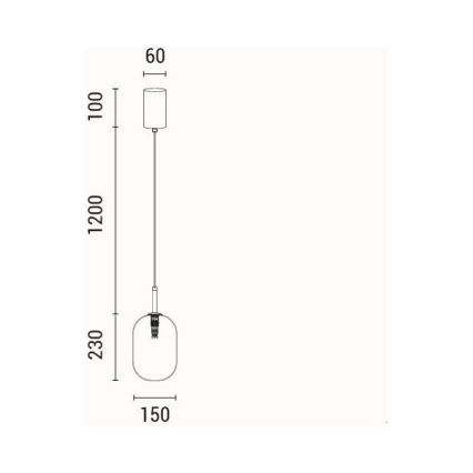 Kattokruunu johdossa 1xE14/25W/230V ruskea pr. 15 cm