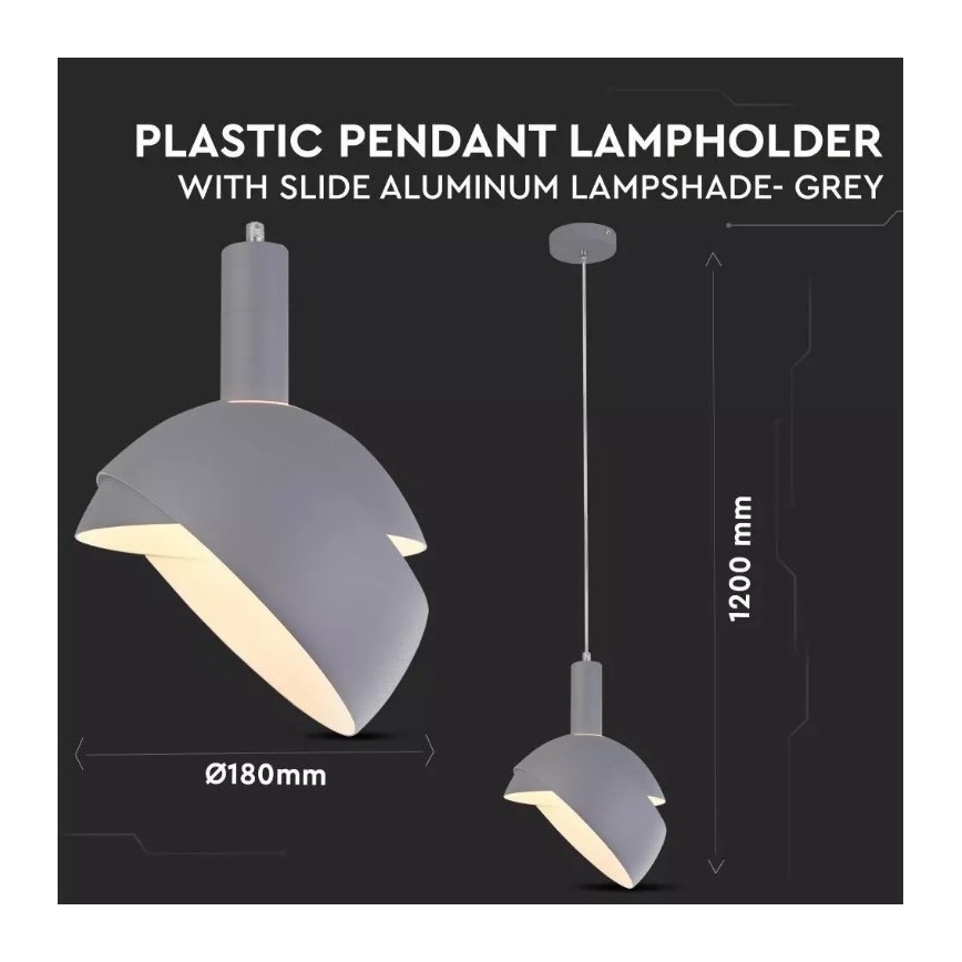 Kattokruunu johdossa 1xE14/60W/230V harmaa