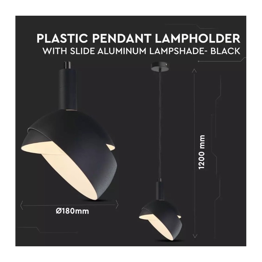 Kattokruunu johdossa 1xE14/60W/230V musta