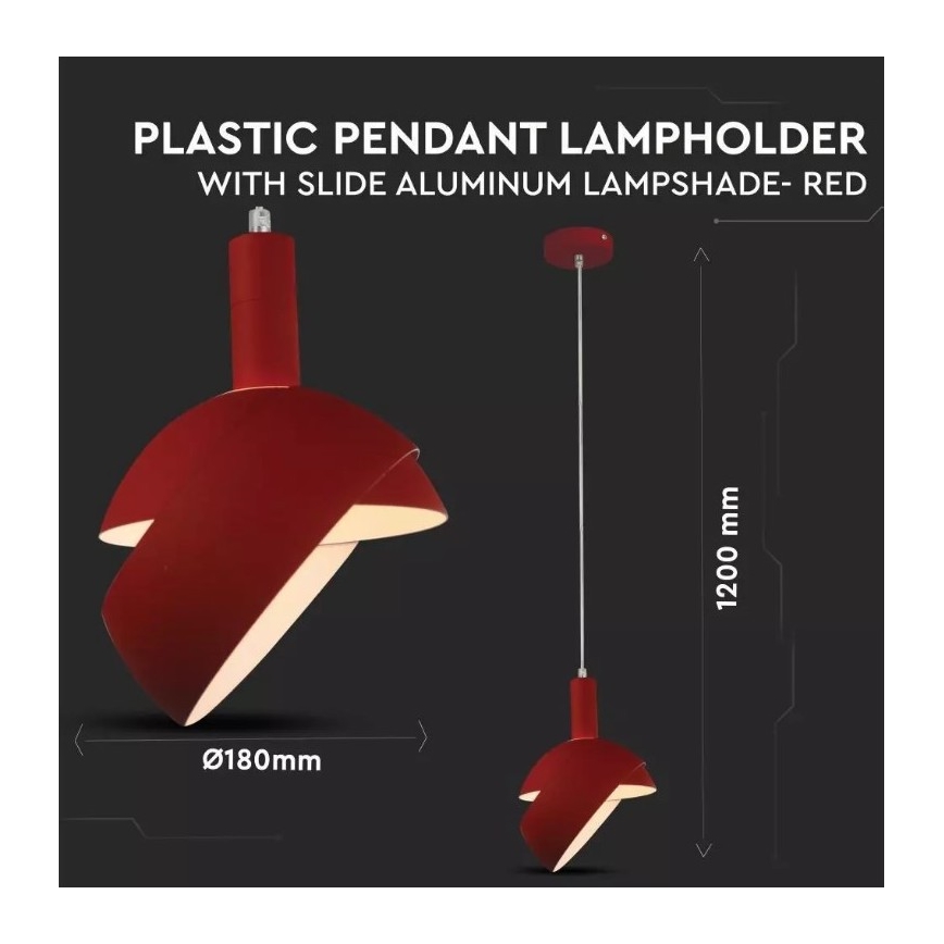 Kattokruunu johdossa 1xE14/60W/230V punainen