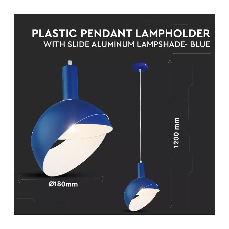 Kattokruunu johdossa 1xE14/60W/230V sininen