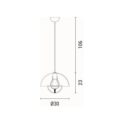 Kattokruunu johdossa 1xE27/15W/230V kerma