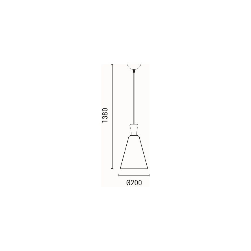Kattokruunu johdossa 1xE27/15W/230V musta halkaisija 20 cm