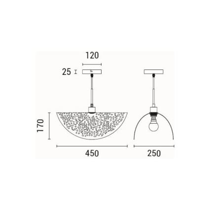 Kattokruunu johdossa 1xE27/15W/230V musta
