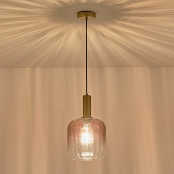 Kattokruunu johdossa 1xE27/15W/230V punainen/savuinen halkaisija 20 cm