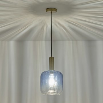Kattokruunu johdossa 1xE27/15W/230V sininen/savuinen halkaisija 20 cm
