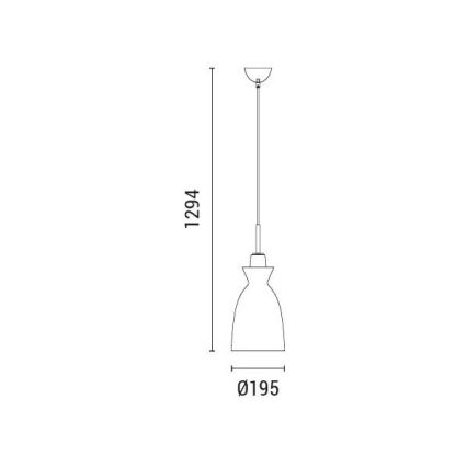 Kattokruunu johdossa 1xE27/15W/230V valkoinen halkaisija 19,5 cm