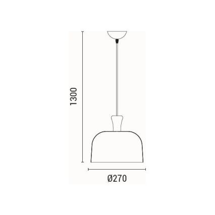 Kattokruunu johdossa 1xE27/15W/230V valkoinen halkaisija 27 cm