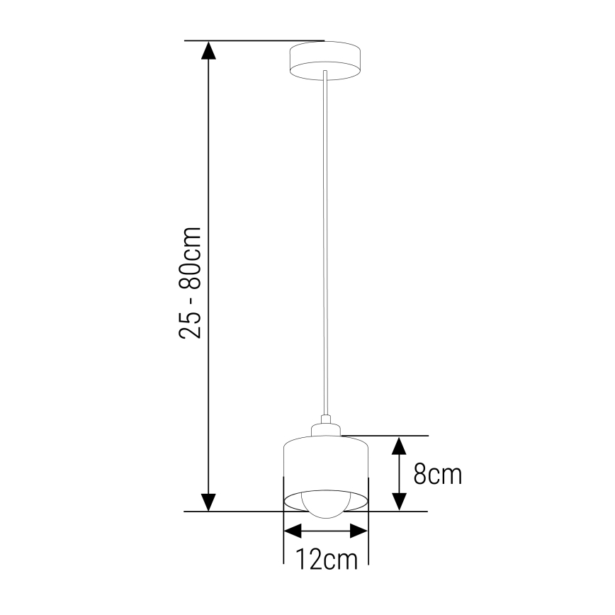 Kattokruunu johdossa 1xE27/35W/230V halkaisija 12 cm musta/kulta