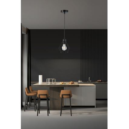 Kattokruunu johdossa 1xE27/35W/230V halkaisija 18 cm musta