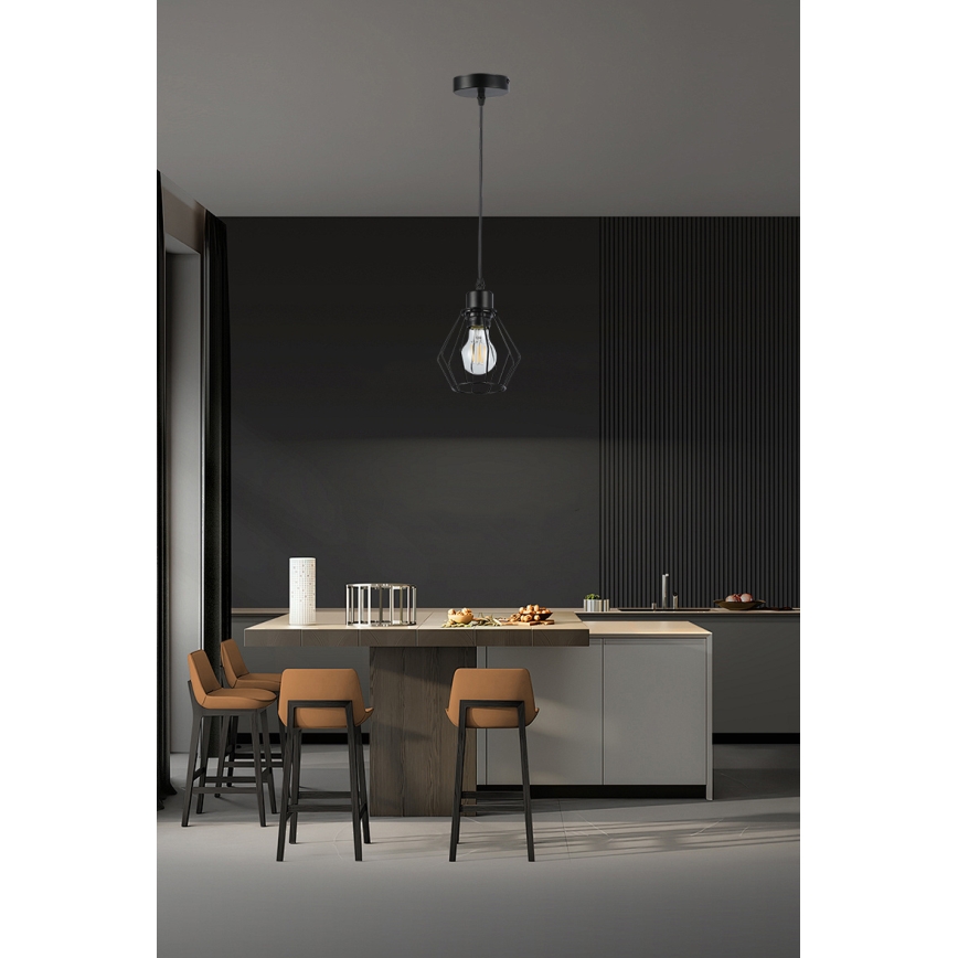 Kattokruunu johdossa 1xE27/35W/230V halkaisija 18 cm musta