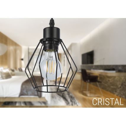 Kattokruunu johdossa 1xE27/35W/230V halkaisija 18 cm musta