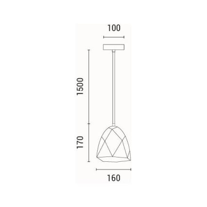 Kattokruunu johdossa 1xE27/40W/230V harmaa