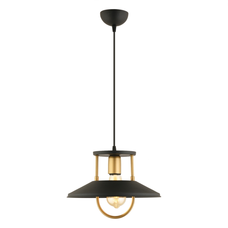 Kattokruunu johdossa 1xE27/40W/230V musta/kulta