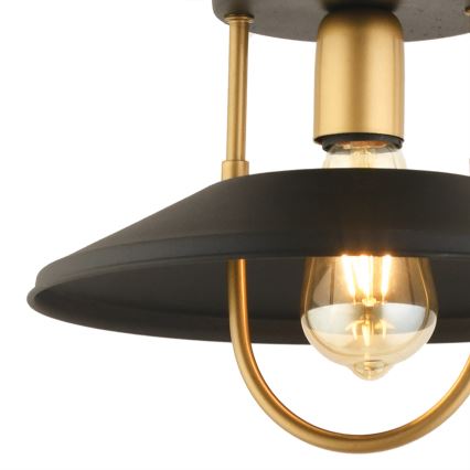 Kattokruunu johdossa 1xE27/40W/230V musta/kulta