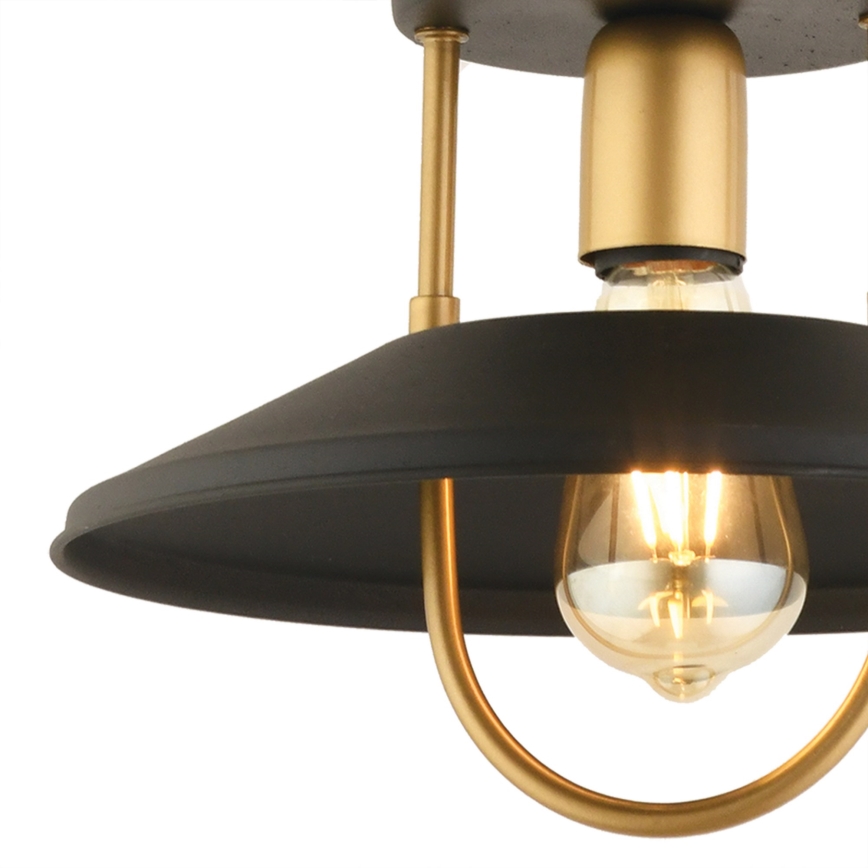 Kattokruunu johdossa 1xE27/40W/230V musta/kulta