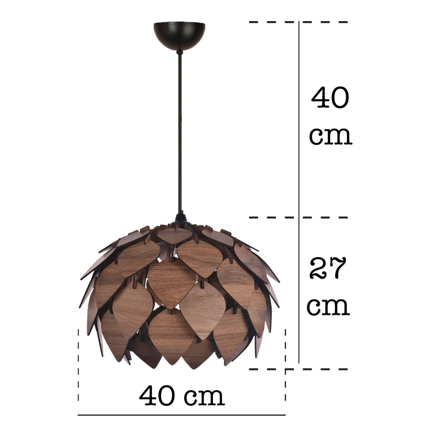 Kattokruunu johdossa 1xE27/40W/230V ruskea
