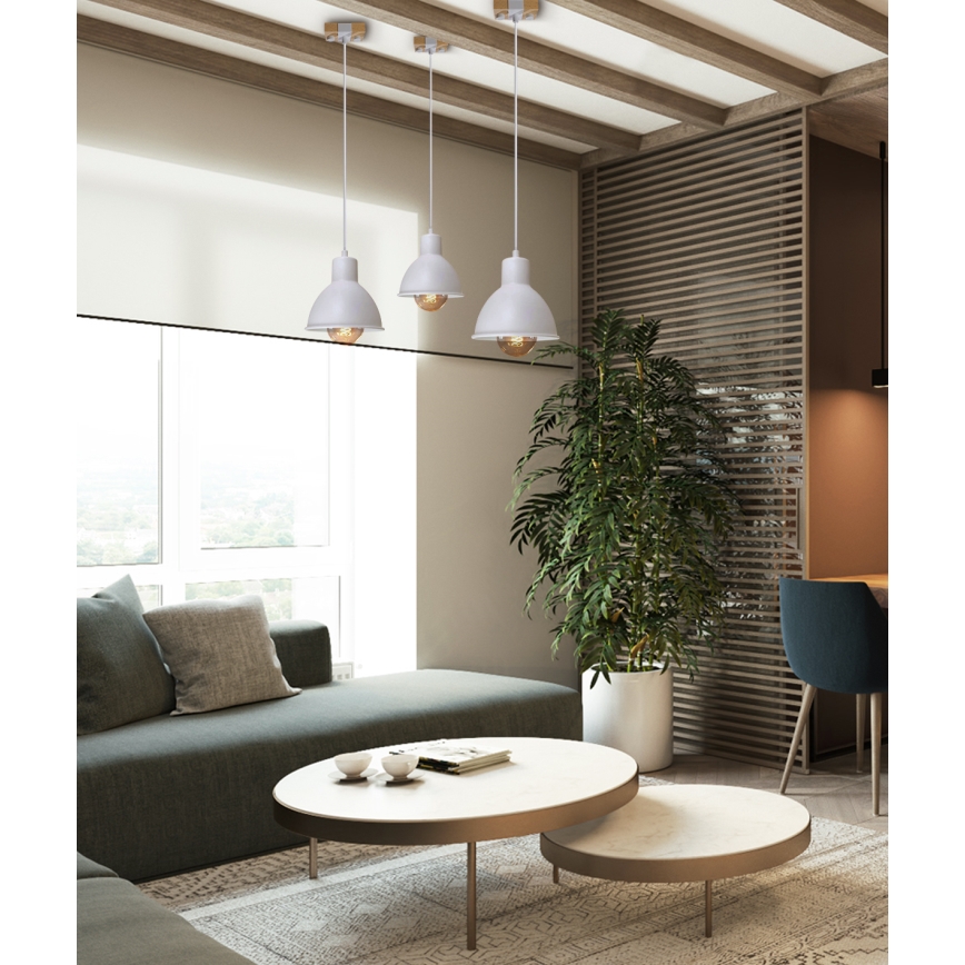 Kattokruunu johdossa 1xE27/40W/230V pyökki/valkoinen