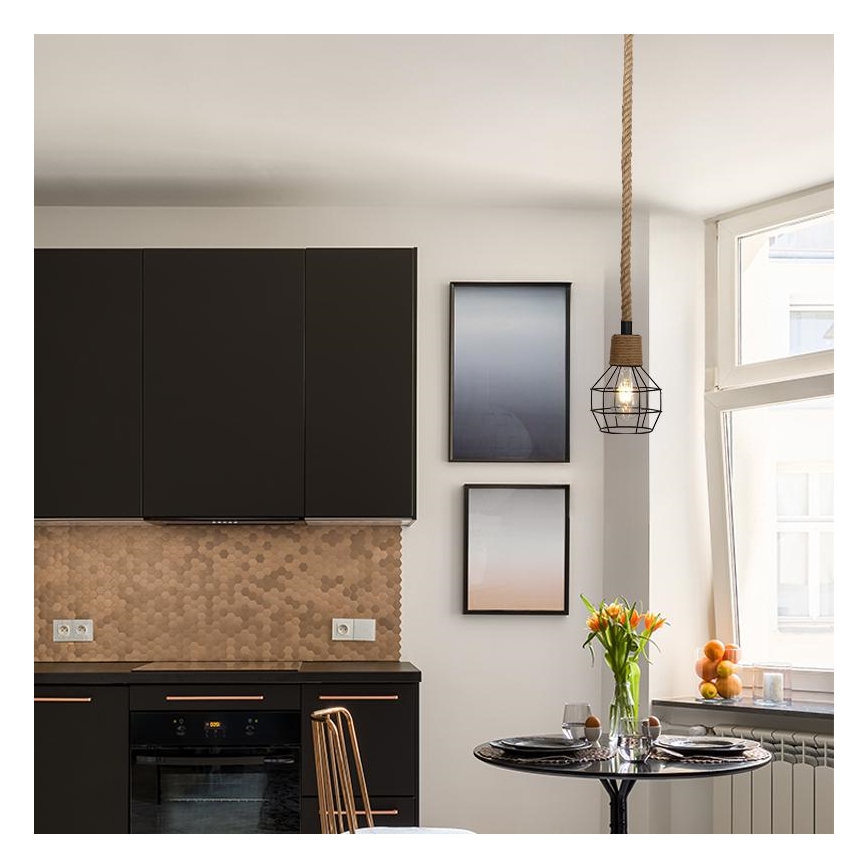 Kattokruunu johdossa 1xE27/60W/230V halkaisija 15 cm