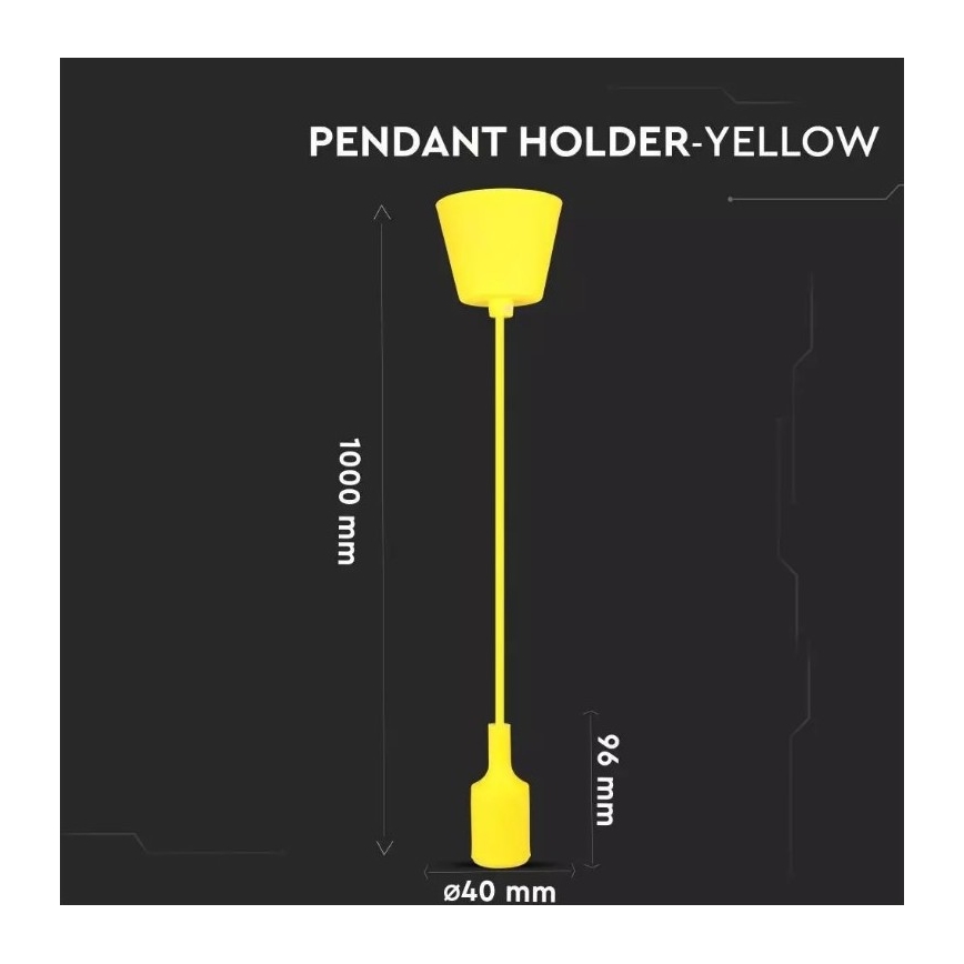 Kattokruunu johdossa 1xE27/60W/230V keltainen