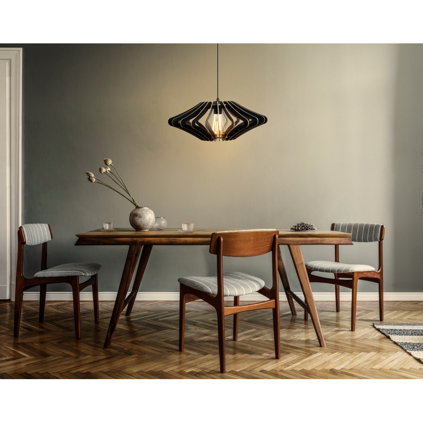 Kattokruunu johdossa 1xE27/60W/230V musta halkaisija 47 cm