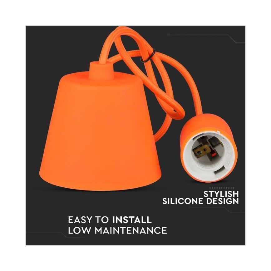 Kattokruunu johdossa 1xE27/60W/230V oranssi