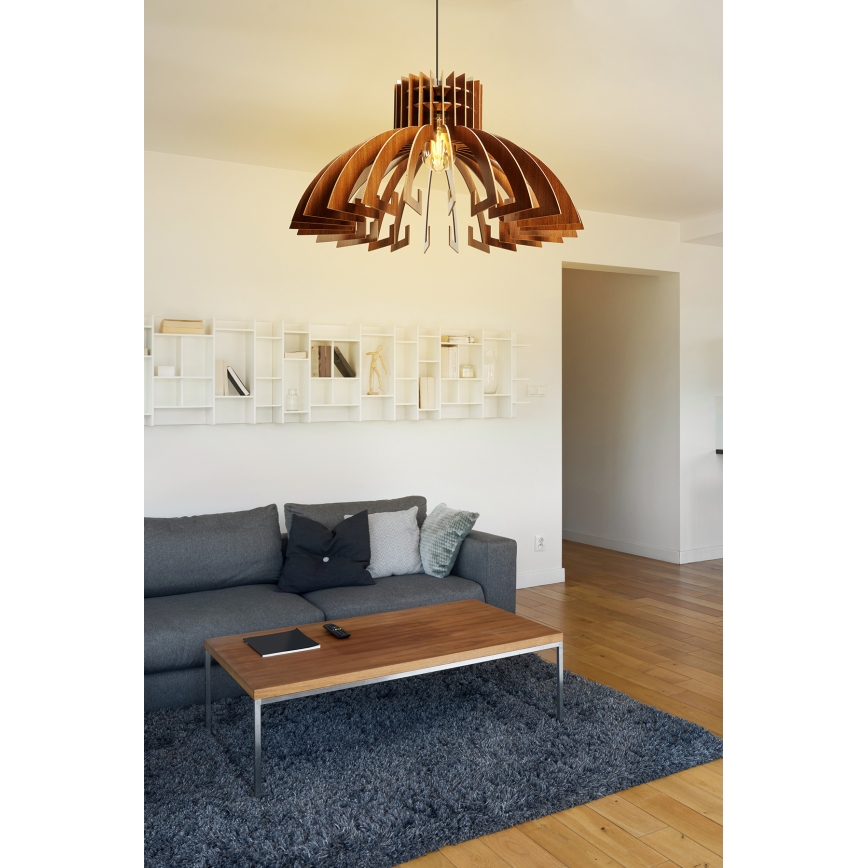 Kattokruunu johdossa 1xE27/60W/230V ruskea halkaisija 39 cm