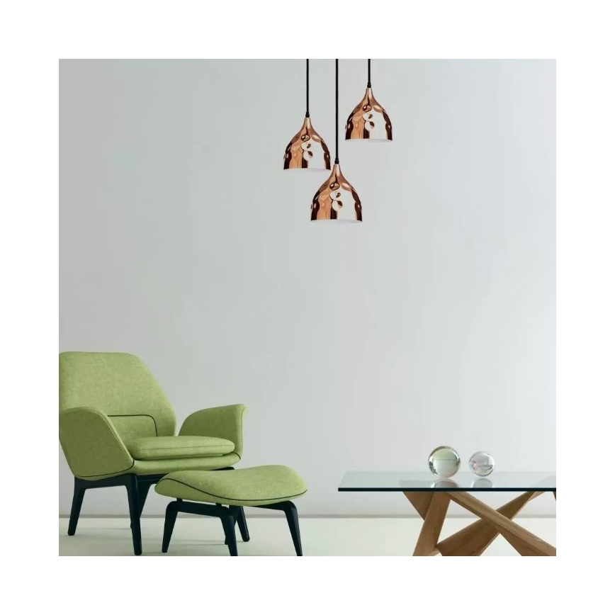 Kattokruunu johdossa 1xE27/60W/230V ruusukulta