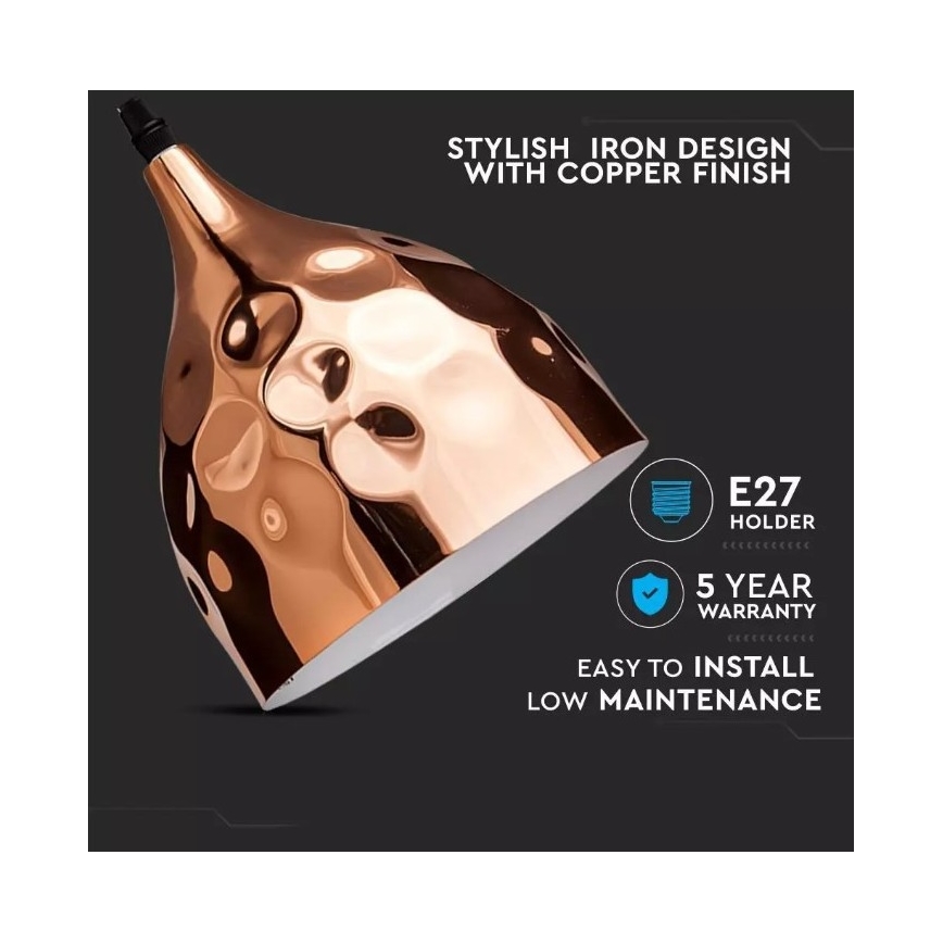 Kattokruunu johdossa 1xE27/60W/230V ruusukulta