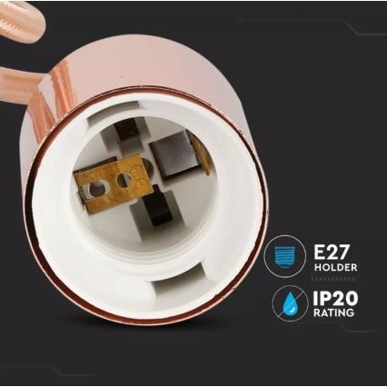 Kattokruunu johdossa 1xE27/60W/230V ruusukulta