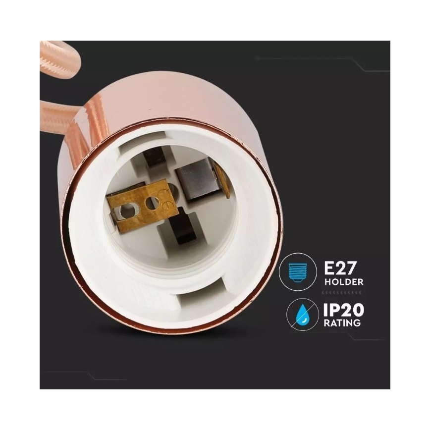 Kattokruunu johdossa 1xE27/60W/230V ruusukulta