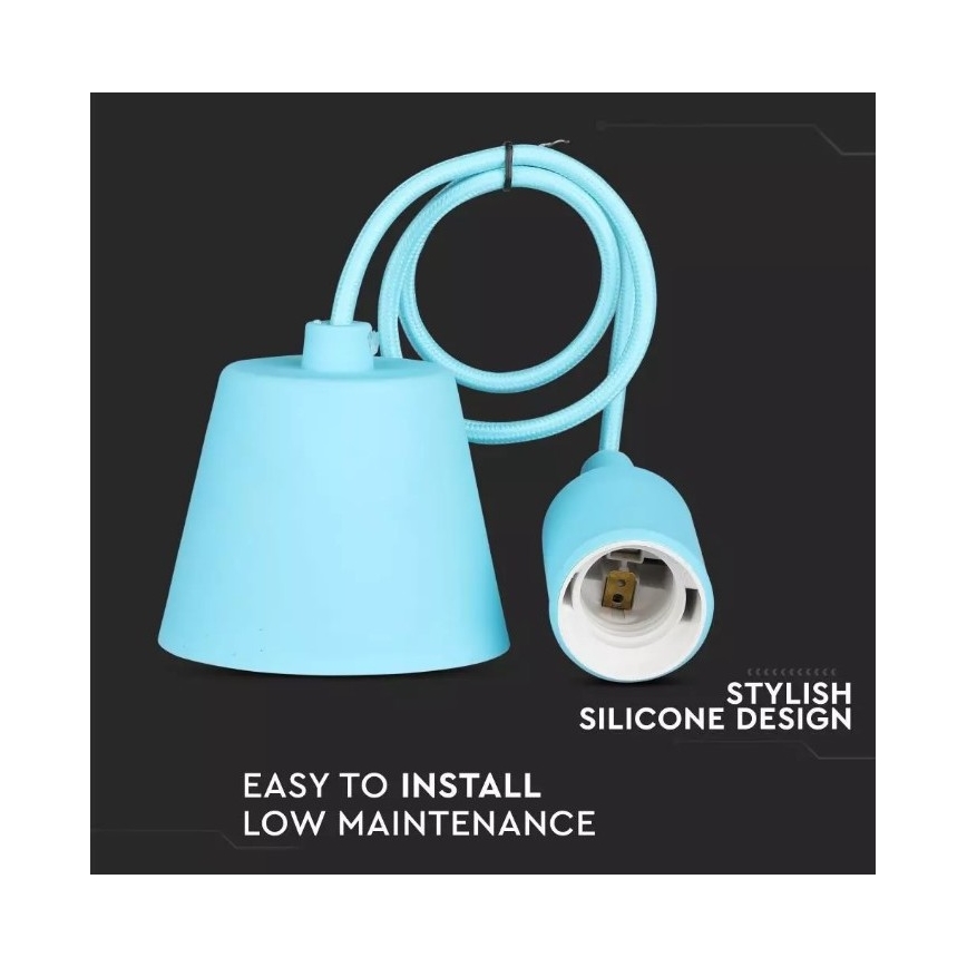 Kattokruunu johdossa 1xE27/60W/230V sininen