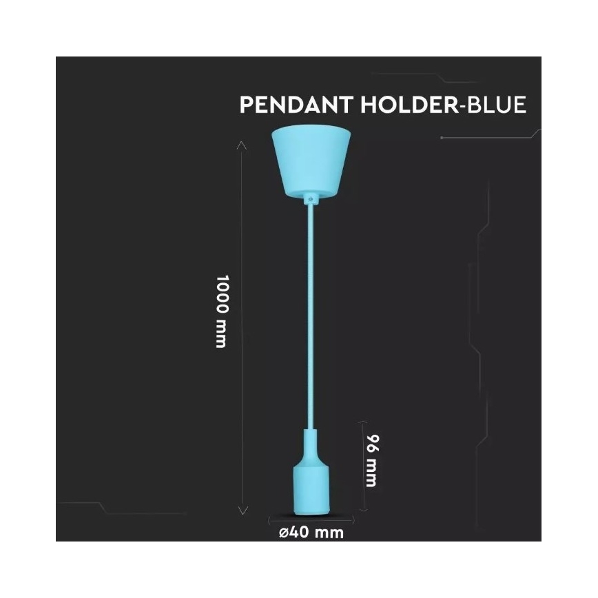 Kattokruunu johdossa 1xE27/60W/230V sininen