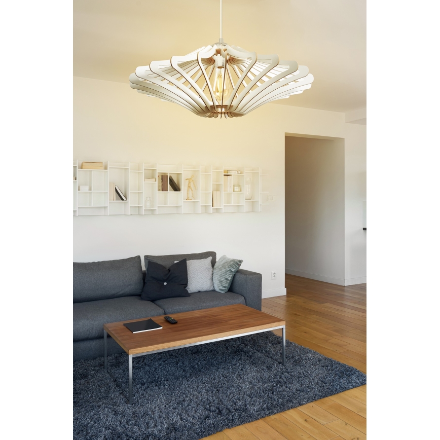 Kattokruunu johdossa 1xE27/60W/230V valkoinen halkaisija 59 cm