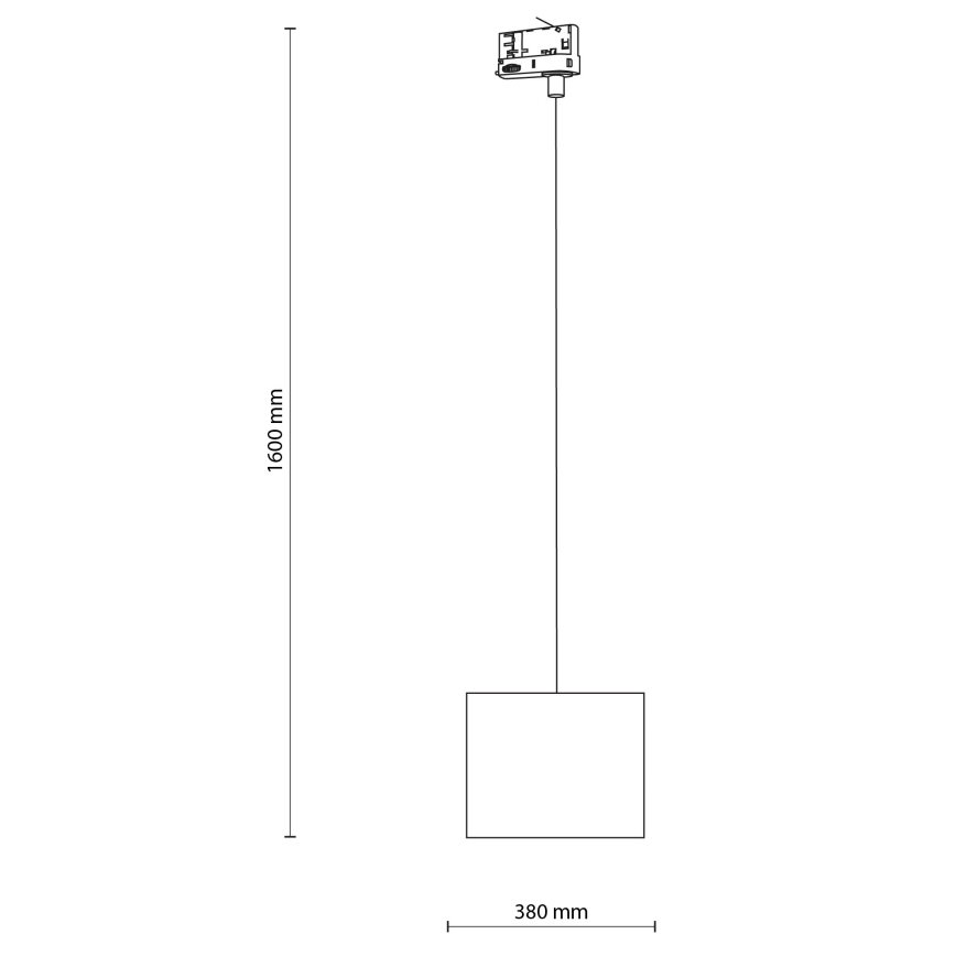 Kattokruunu johdossa 3-vaihe kiskojärjestelmään TRACER 1xE27/15W/230V halkaisija 20 cm musta/harmaa